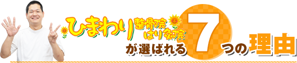 府中のひまわり整骨院はり灸院 6つの特徴